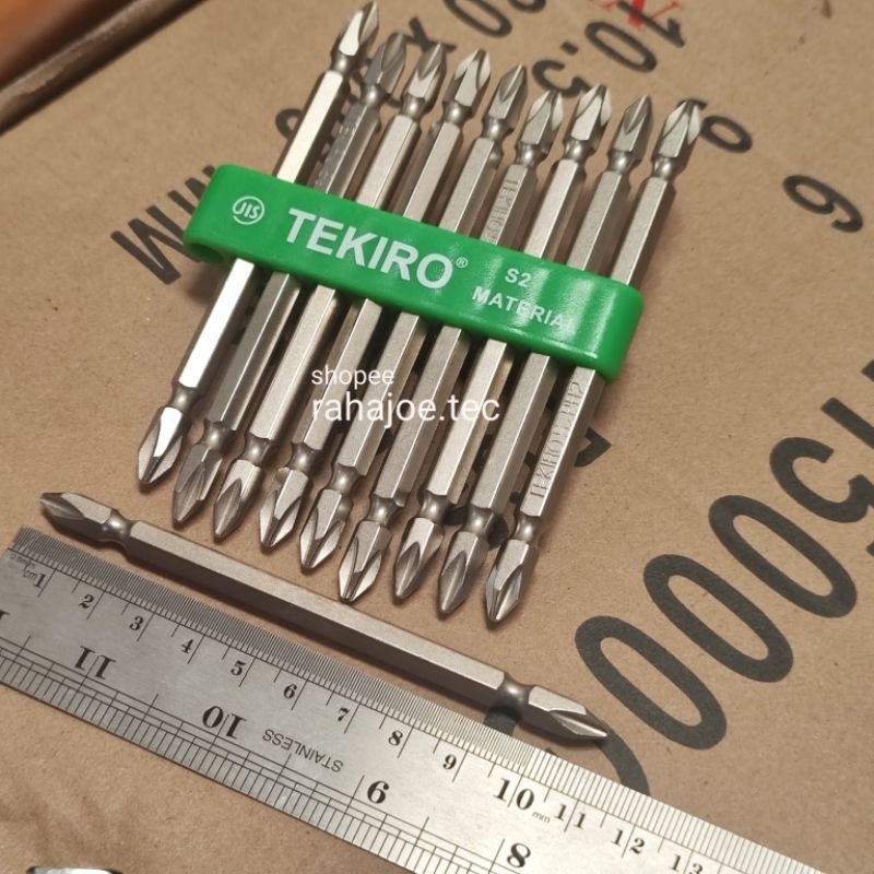 Mata Obeng Bor Tekiro PH2 x 110mm +/+ Magnet Double Ended Bits