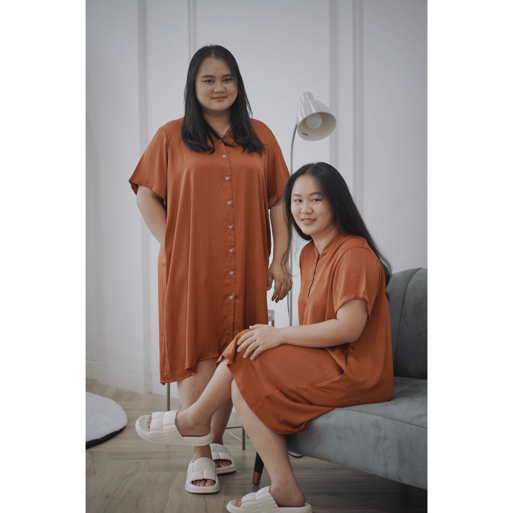 OLLIE - Silk Dress Terracotta | Piyama Silk Premium Jumbo