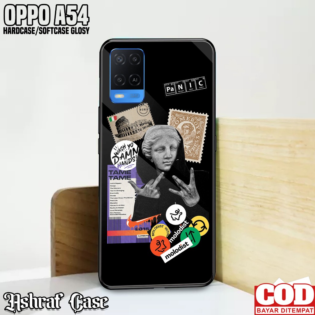 Case OPPO A54 - Casing Hp OPPO A54 ( Estetik ) Silikon Hp OPPO A54 - Softcase Glass Kaca - Kondom Hp