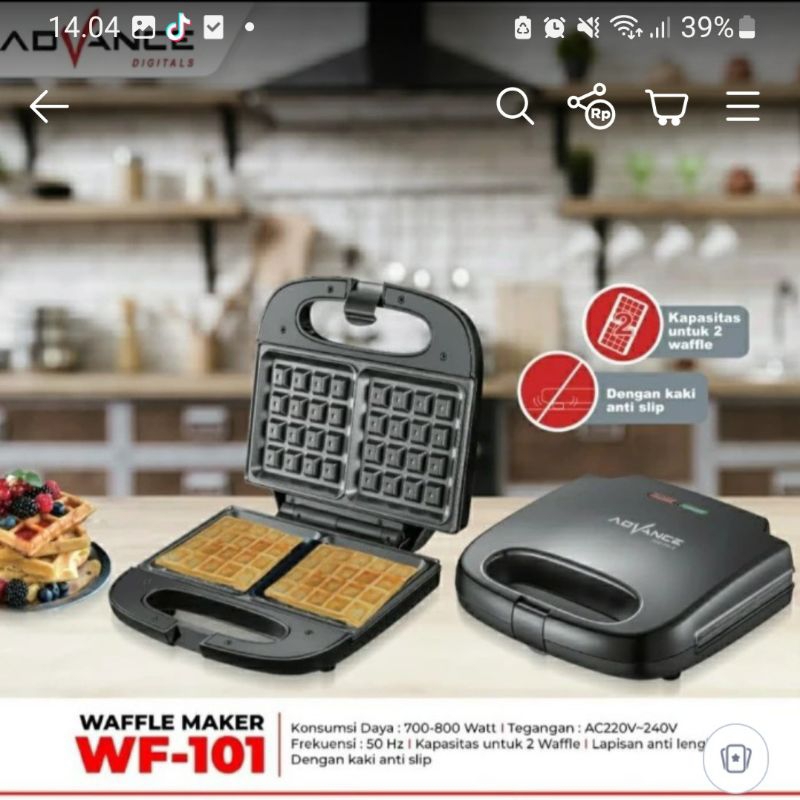 ADVANCE WAFFLE MAKER/CETAKAN WAFFLE WF-101