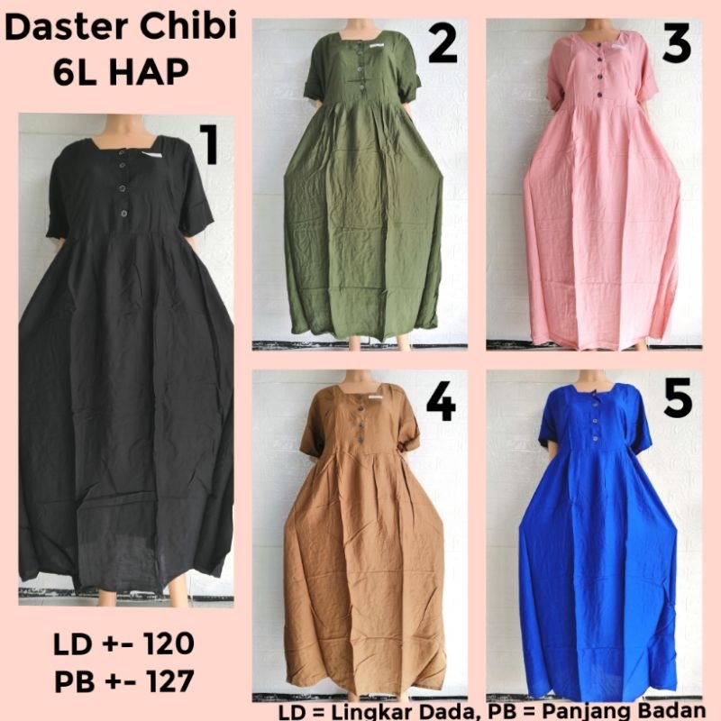 DASTER CHIBI 6L LENGAN PENDEK DAN LENGAN 7/8 HAP RAYON POLOS PREMIUM ADEM BUSUI FRIENDLY