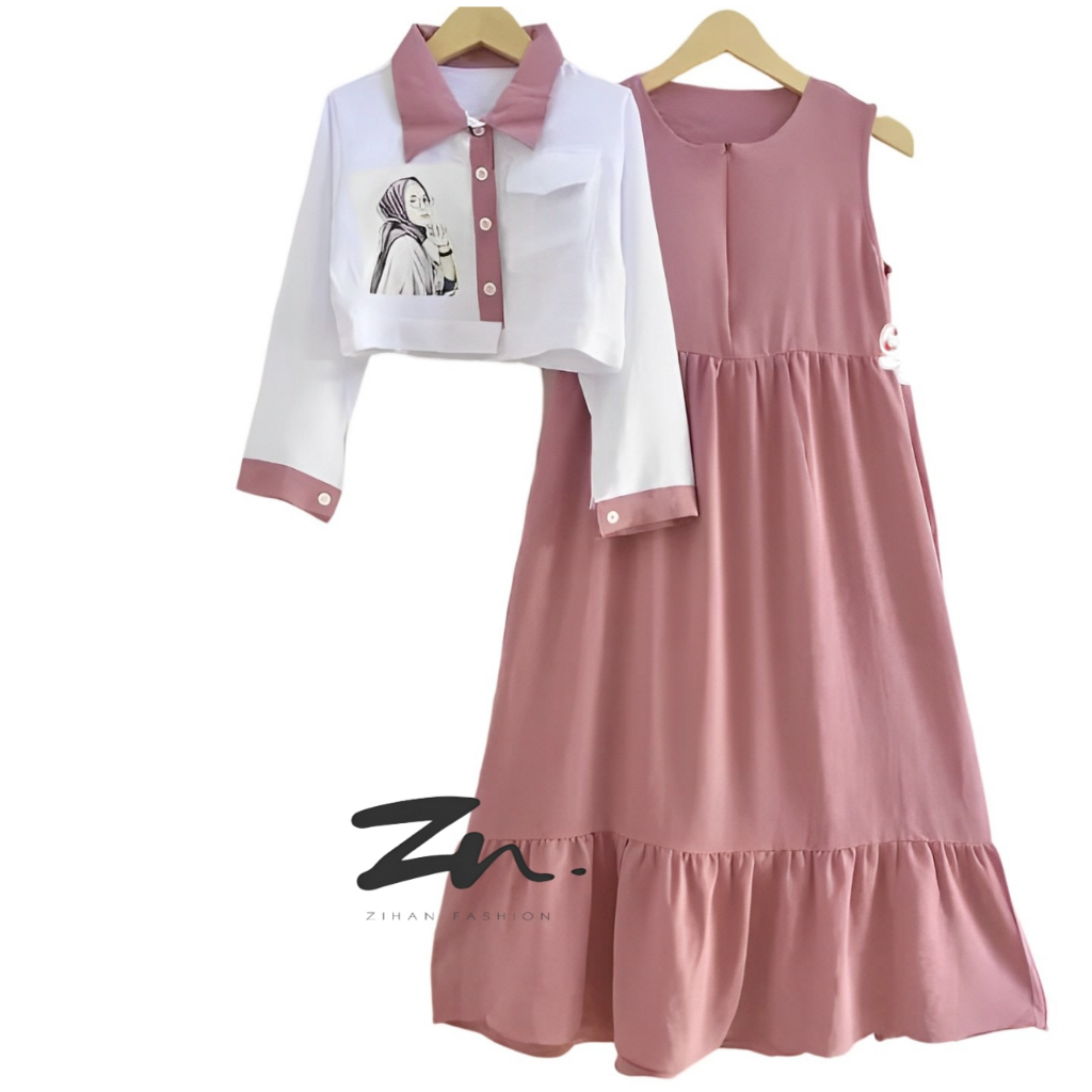 1 Stel Muslim Umur 2-13 Tahun Setcell 1 Stel Baju Celana Baju Muslim Anak Lebaran 2026 Setcelan Anak