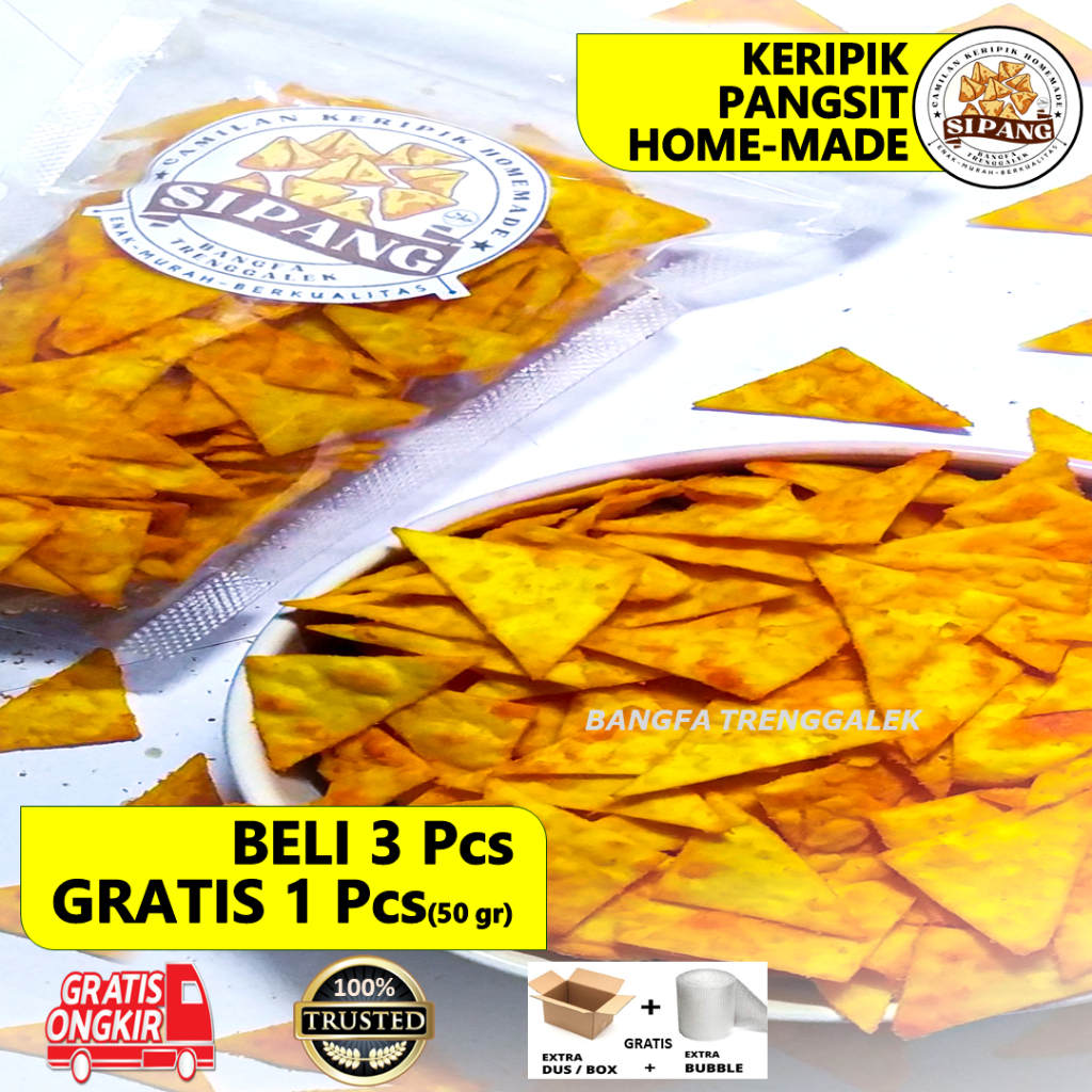 

Cemilan Keripik Kripik Pangsit SIPANG Homemade Murah Enak Berkualitas -1 Pouch 100 gr