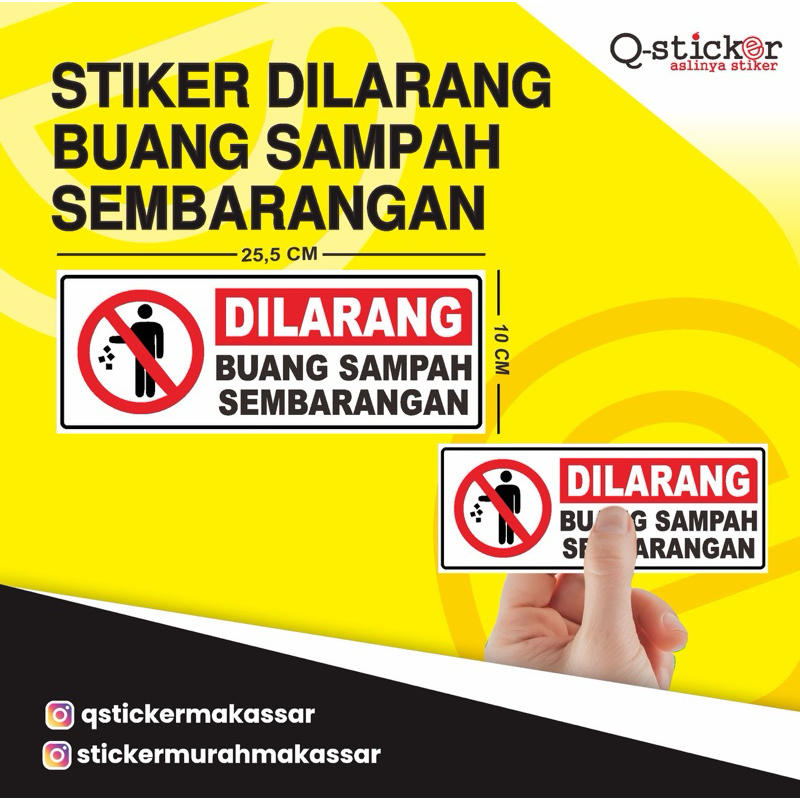 Stiker Dilarang Buang Sampah Sembarangan