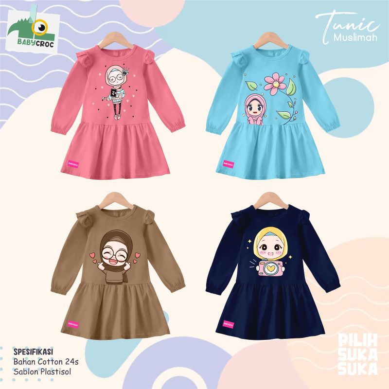 [ TUNIK MUSLIMAH ] By Babycroc tunik muslimah anak kaos panjang muslim anak kecil tshirt panjang mus
