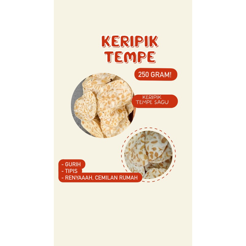 

Keripik Tempe Sagu(Oleh-Oleh Khas Bandung)Super Renyahh,250Gram!