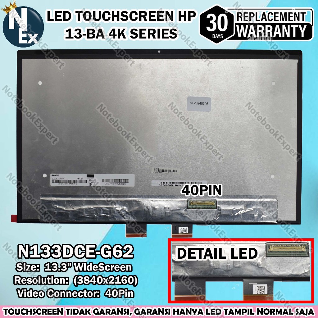 Led touch Hp 13-BA 13T-BA 4K series
