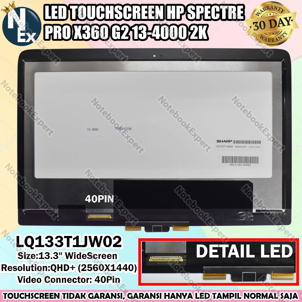 Led touch Hp spectre X360 G2 13-4000 2K