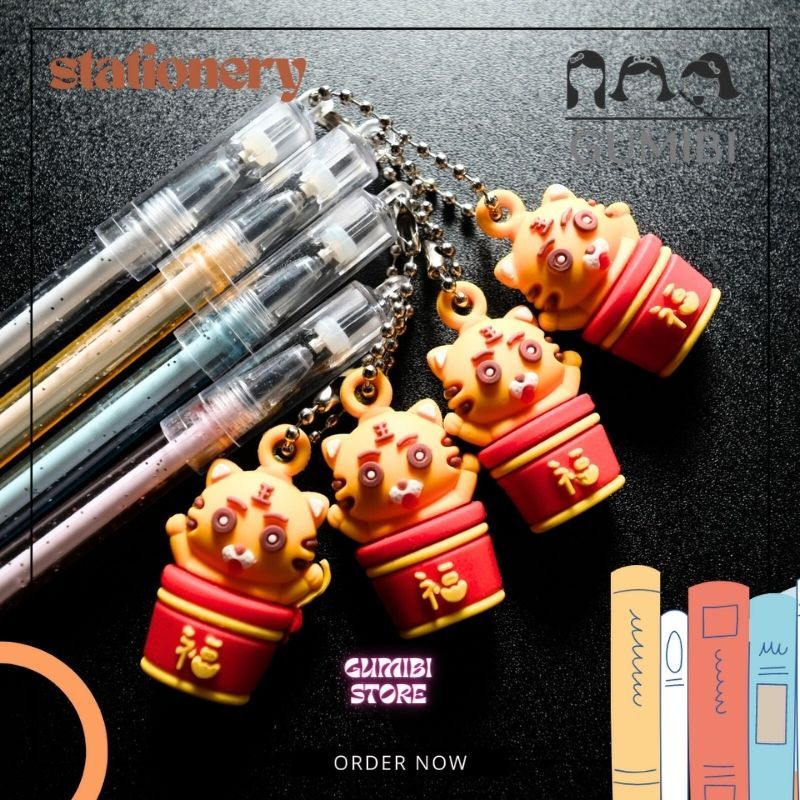 

(12pcs) Pulpen Gantungan Macan Sincia Pena Gel imlek edition termurah