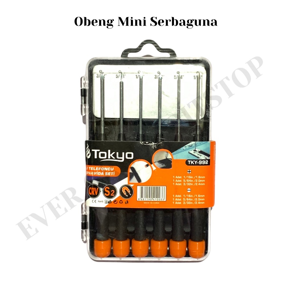 Obeng set Mini 6 pcs Serbaguna Obeng HP Jam Kecil Mikro Magnet Obeng Vape / Pod