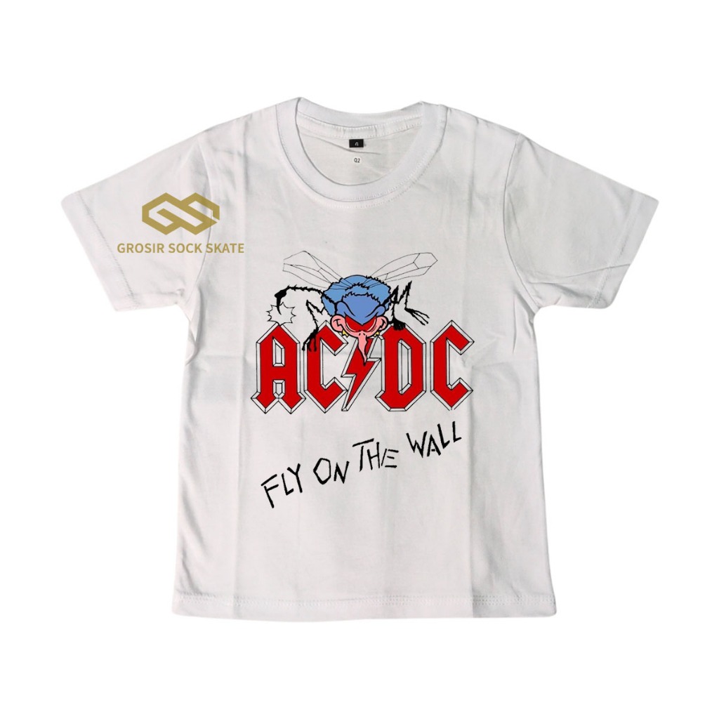KAOS BAND ANAK/ KAOS MUSIK ACDC PUTIH