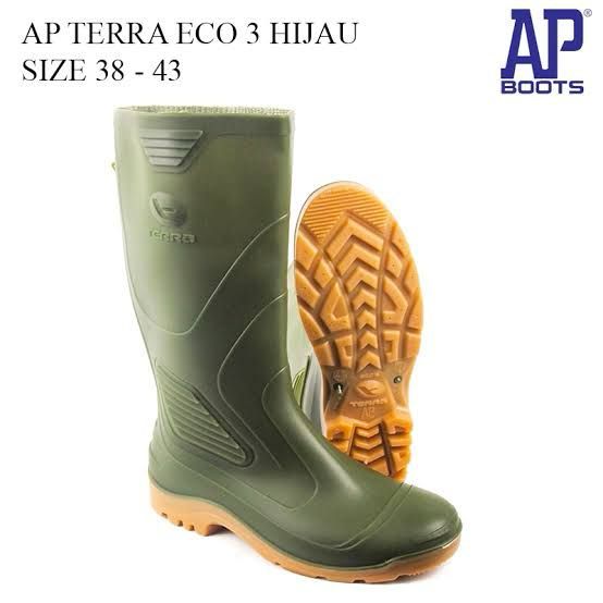SEPATU AP TERRA ECO 3 GREEN 36-43 - SEPATU BOOT SAFETY KARET AP BOOTS PRIA DEWASA PROYEK PETANI PEKE