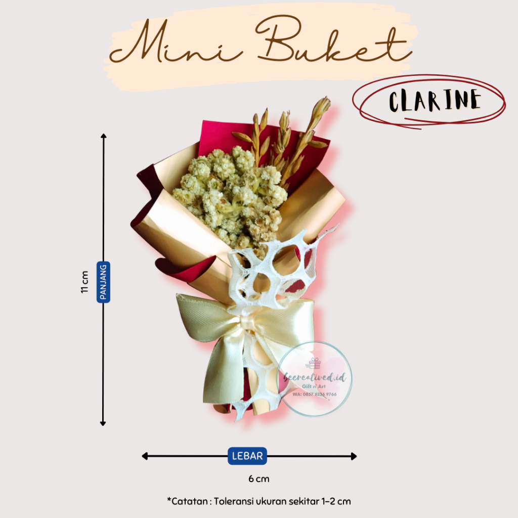 

Mini Buket Edelweis 11cm Clarine Mini Buket Premium