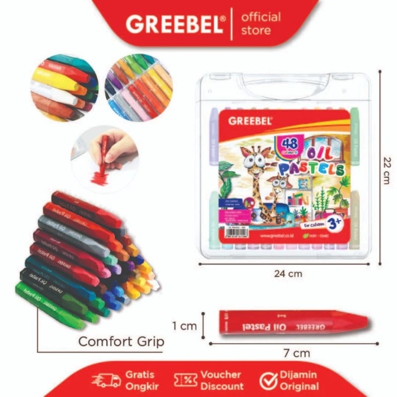 

Greebel Crayon 48 Warna / Oil Pastel Greebel 48 Warna
