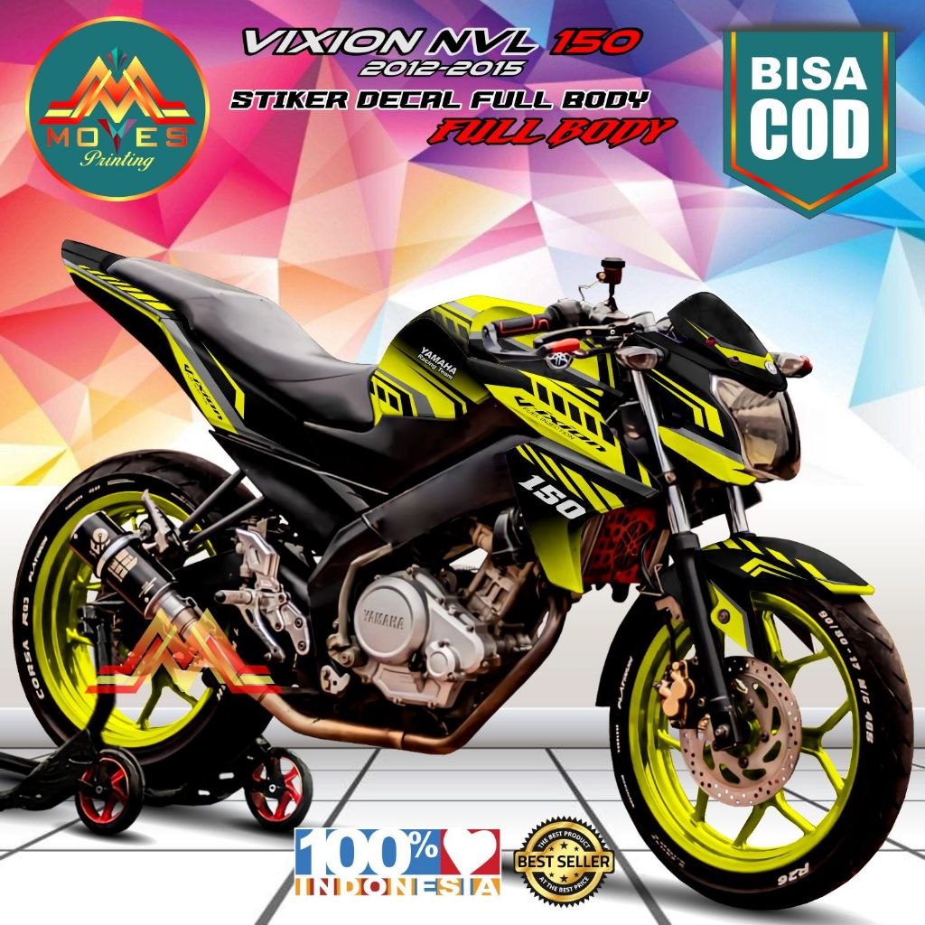 Terbaru Stiker full body vixion new nvl 150 kreen stiker motor vixion nvl 2012-2015 full body bahan 