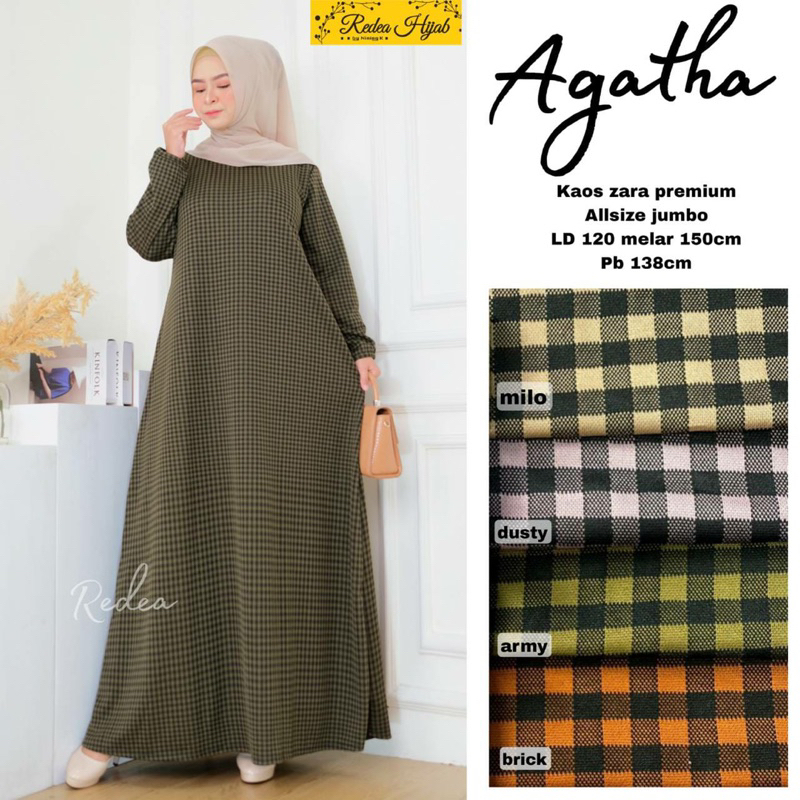 Gamis jumbo Agatha maxy bahan kaos zara LD 120-160