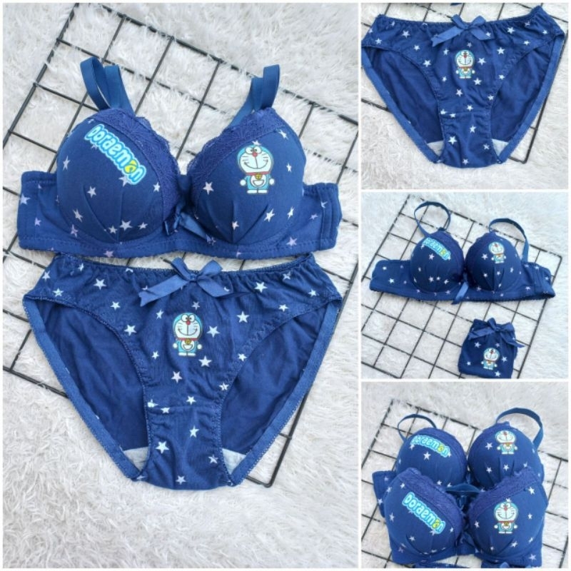 BRA SET DORAEMON / PAKAIAN DALAM WANITA / DALAMAN WANITA / DORAEMON