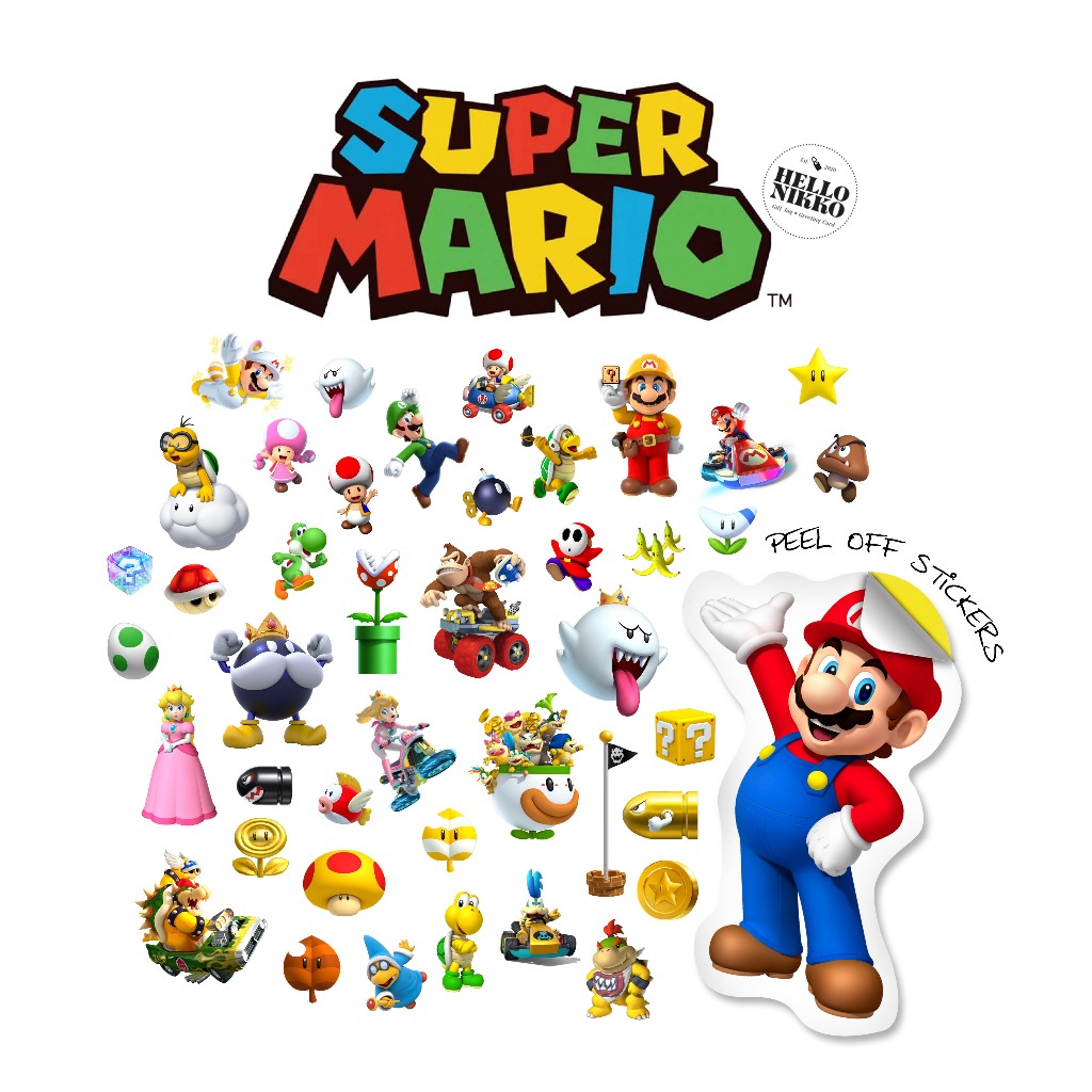 

Super mario bros mix n match sticker - Hang tag kartu ucapan kado sticker hampers parcel box dus ultah natal christmas cny ramadan lebaran
