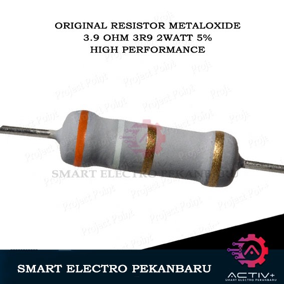ORIGINAL RESISTOR 3R9 3.9 OHM 2W Metal Oxide 5% Taiwan 3.9Ohm 2 W 3,9Ohm 2WATT 3,9 Ohm 2 WATT