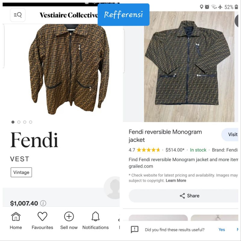 Auth fendi zucca monogram jacket