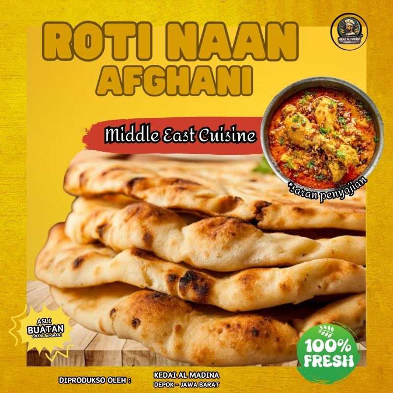 

(Pre Order) Naan Roti Afghani Homemade | 30 cm | Harga untuk 1 Pcs