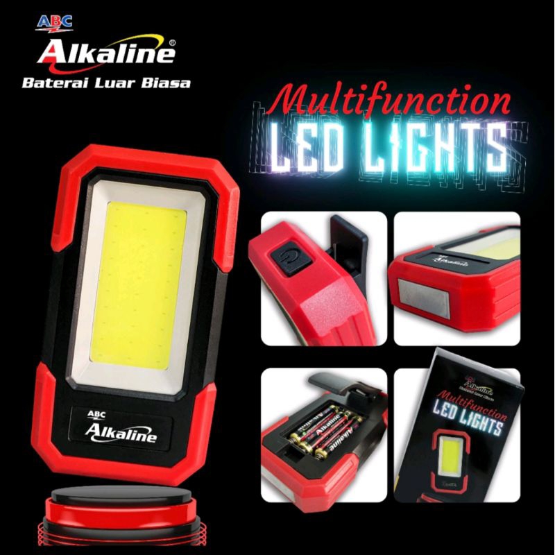 Lampu LED Emergency Abc Alkaline (pake baterai)