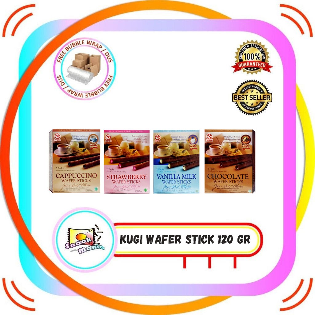 

KUGI Wafer Sticks Chocolate Cappucino Strawberry Vanilla Milk ~ 120 gr