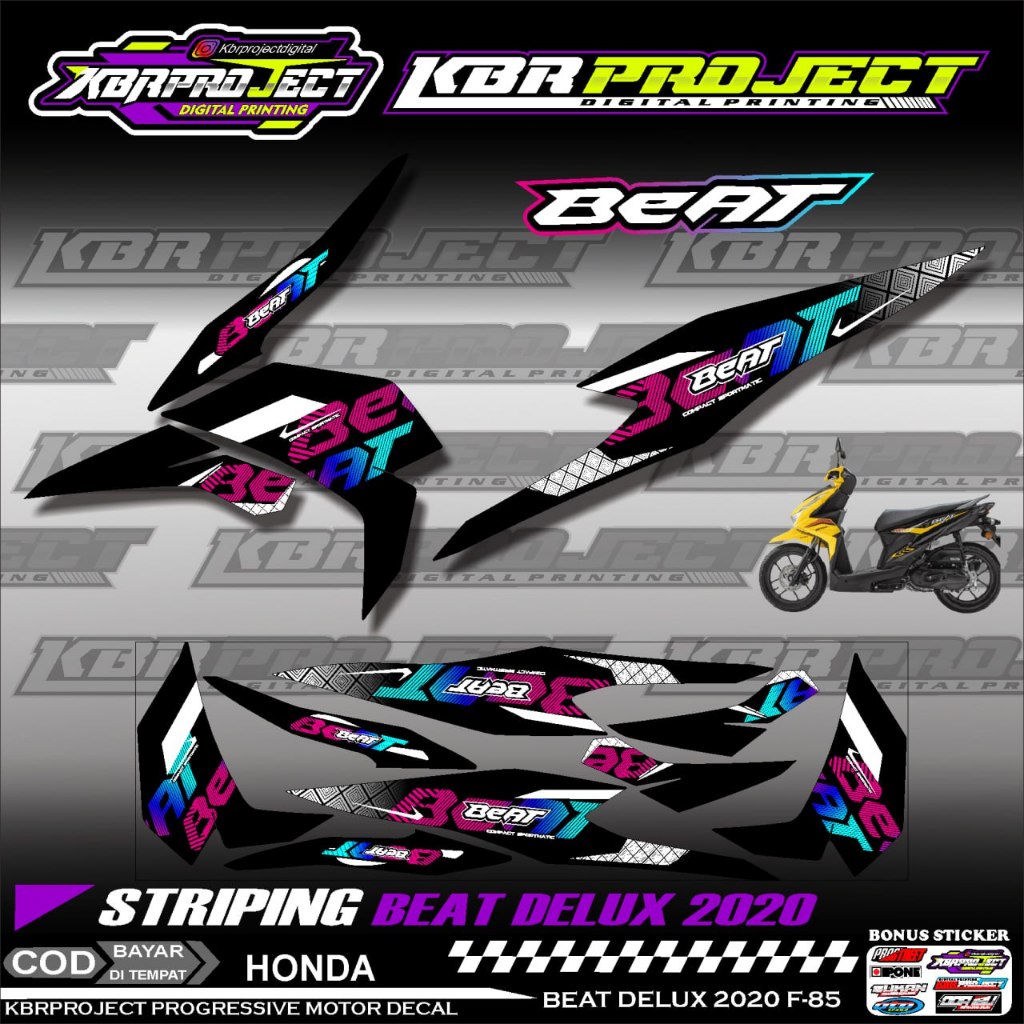 BEAT DELUXE 2020 2021 STIKER STRIPING PREMIUM MOTOR KEREN LIS VARIASI BEAT DELUXE 2020 2021 STIKER M