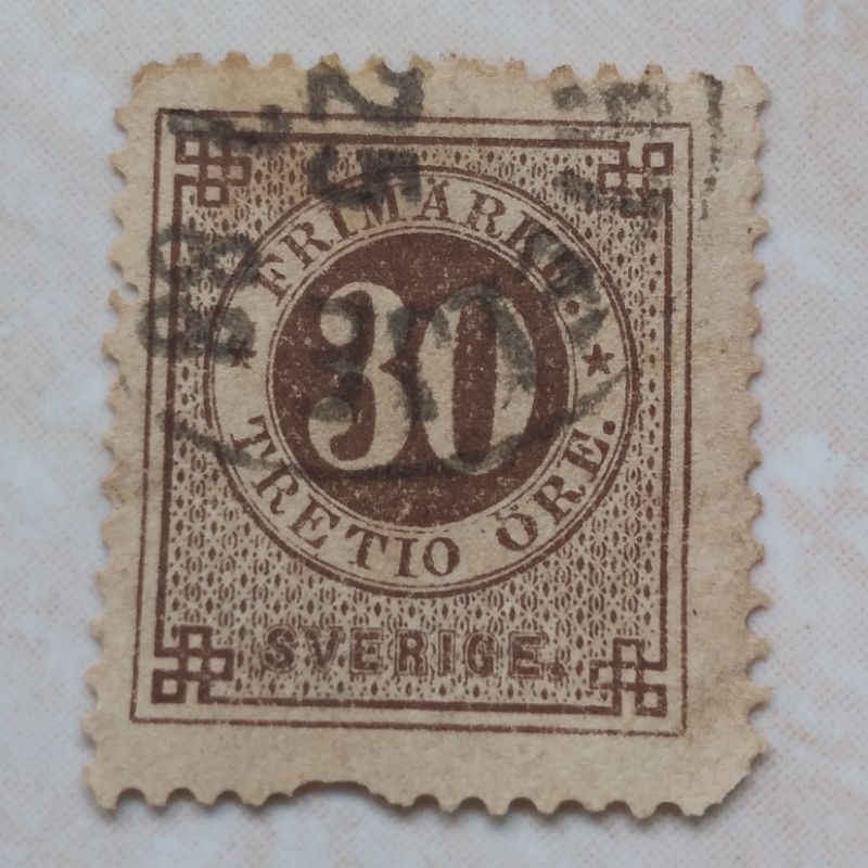 

Perangko Prangko Kuno Tua Sverige Swedia Numeral Blue Posthorn 1886 - YN1049