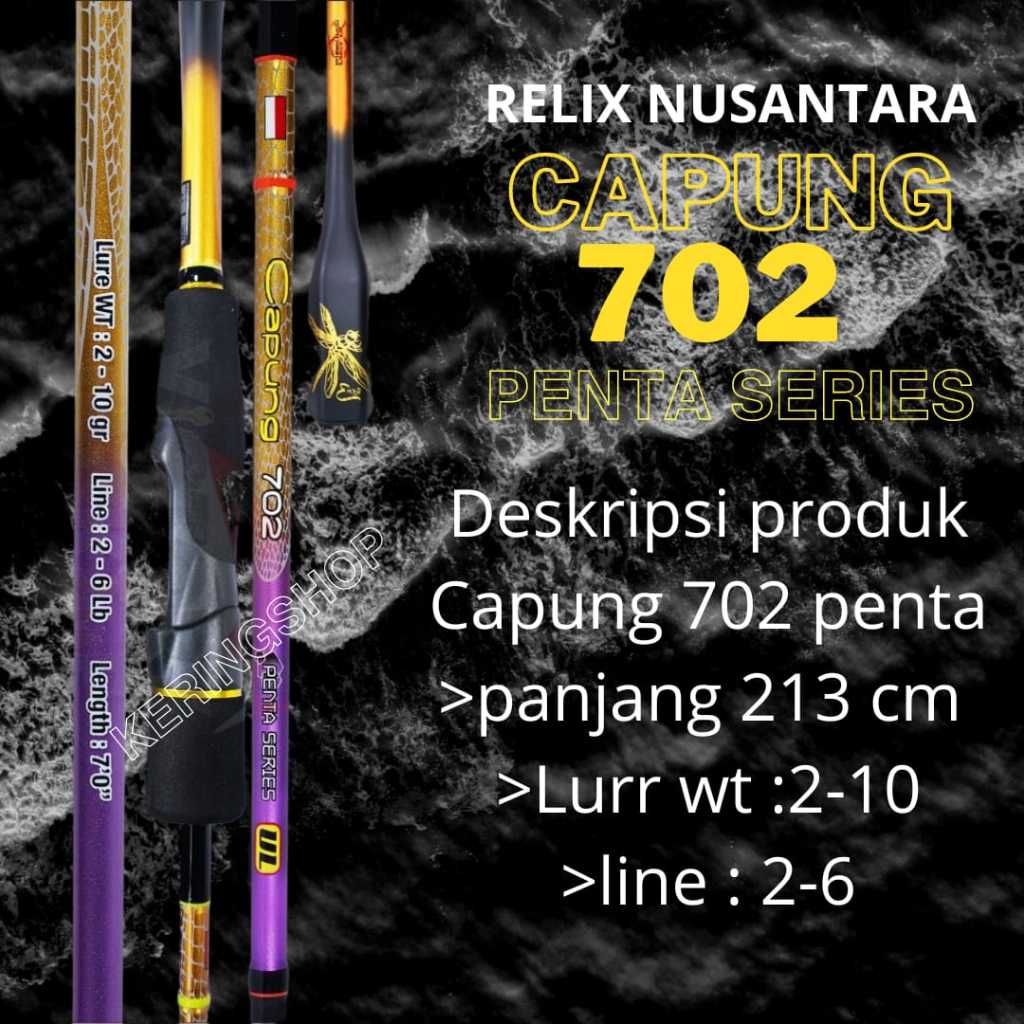 Joran Relix Nusantara Capung 702 UL Penta Series 2-6lb Joran Ultralight Casting