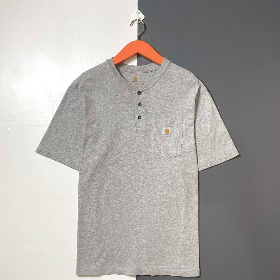 Carhartt Pocket Grey T-Shirt Original Asli Tshirt Abu-abu Kaos Baju Abu Pakaian Atasan Tee T Shirt L