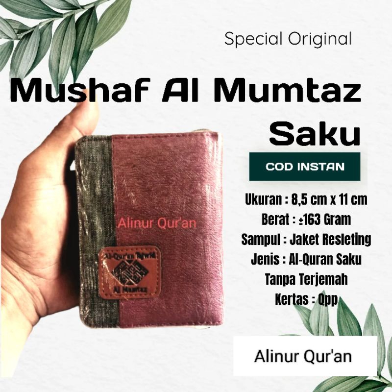 Alqur'an Mumtaz Tajwid Warna Saku A7 Resleting.