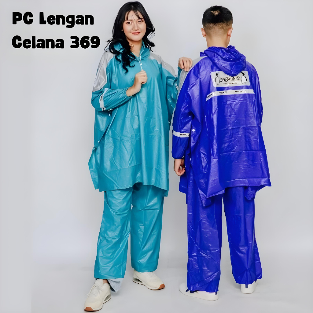 Jas Hujan PENGUIN 369 | Jas Hujan Ponco Lengan Celana | Jas Hujan Setelan Jaket Celana