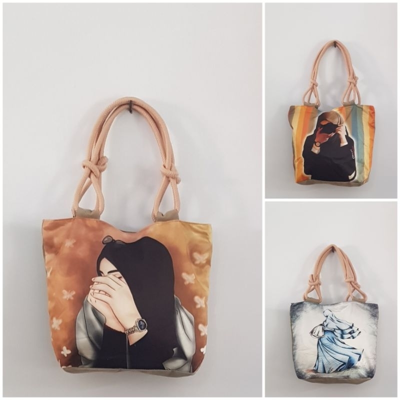 TOTE BAG/ TAS KULIAH/TAS MUKENAH/TAS HANGEOUT