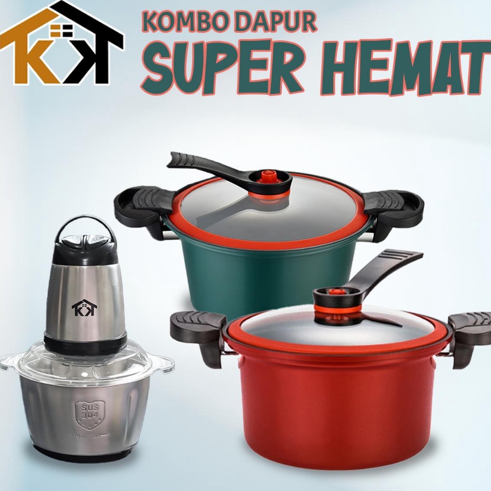 Diskon Vit KK LEBIH HEMAT Panci Presto 35L  Blender Chopper Daging Stainless 2L BUNDLING CHOPPER VIR