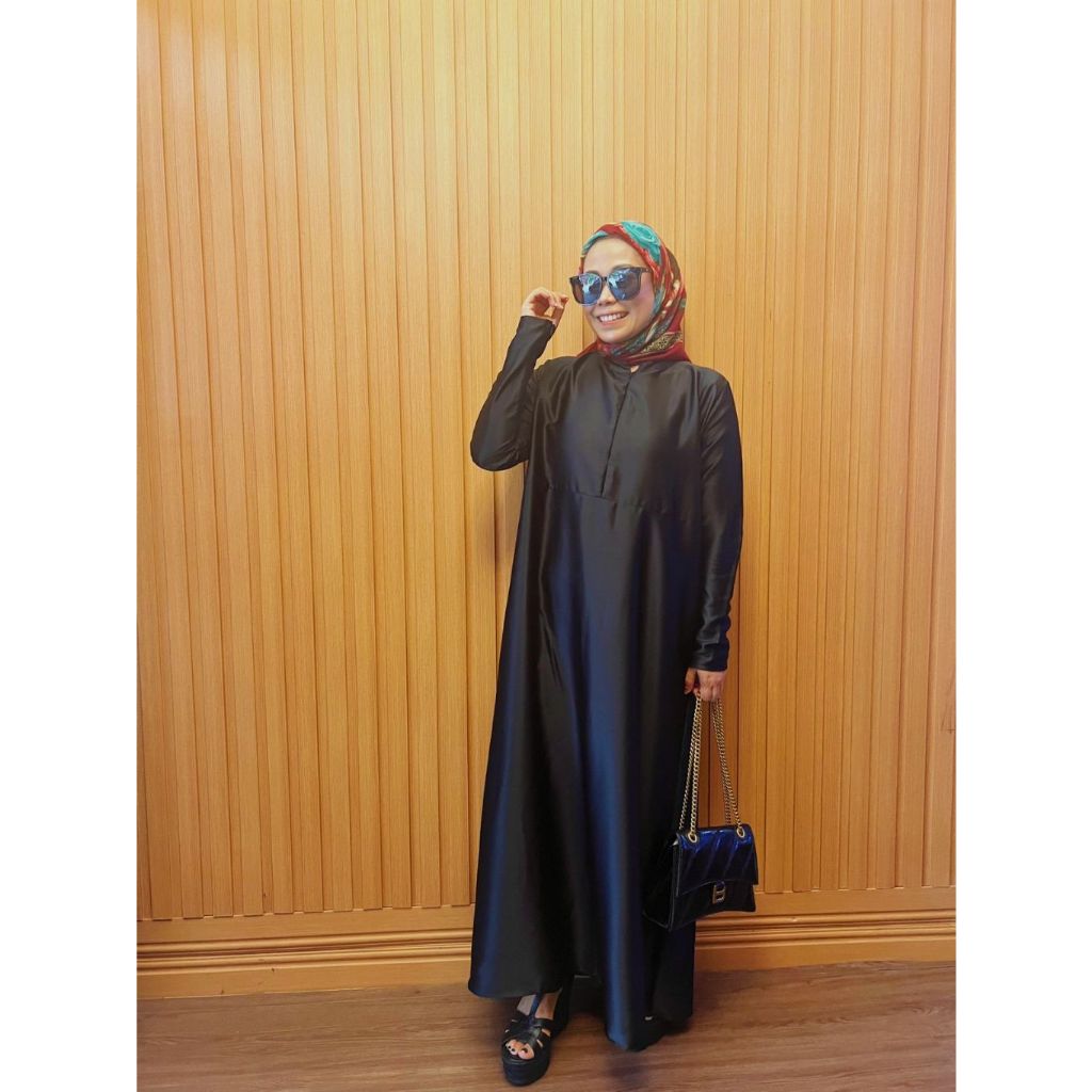 Inner Dress GAMIS DALAMAN SATIN KEBAYA LENGAN PANJANG