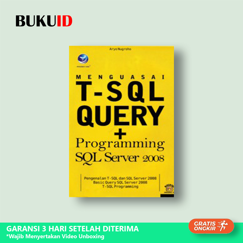 Buku Menguasai T-SQL Query+Programming SQL Server 2008 + CD - Original