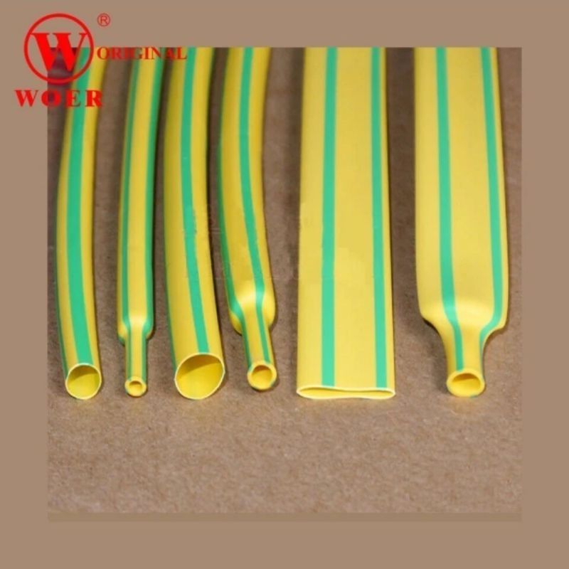 heatshrink yellow green 13 16 30 40 mm isolasi bakar solasi selongsong kabel heatsink tube heat shri