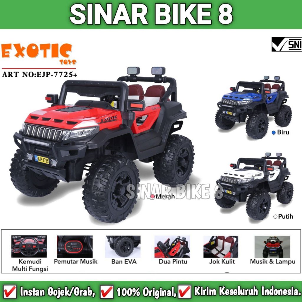 Mobilan Aki EXOTIC JEEP EJP 7725+ Ban EVA Mobilan Remot Mainan Anak