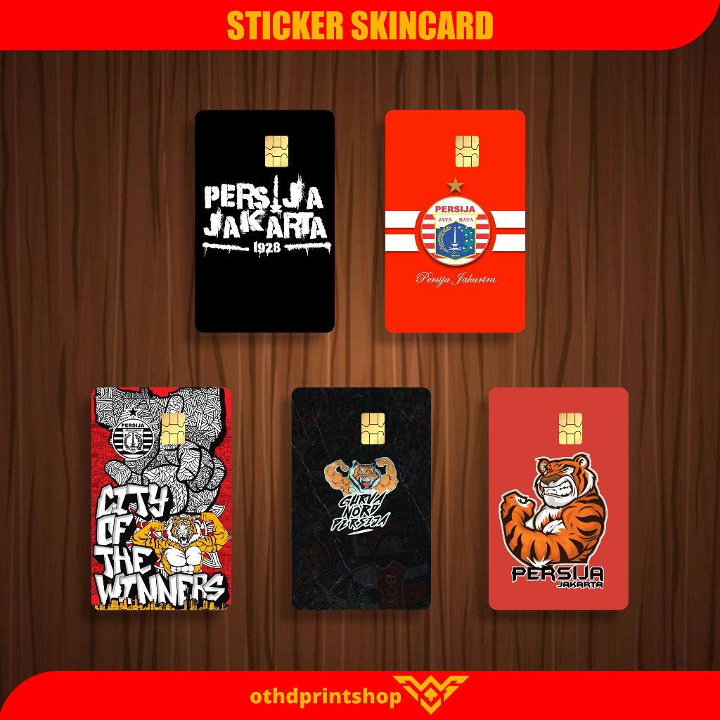 

Stiker SkinCard Sticker Pelindung Kartu Skin ATM SIM KTP E-MONEY Stiker Atm Motif Persija Jakarta