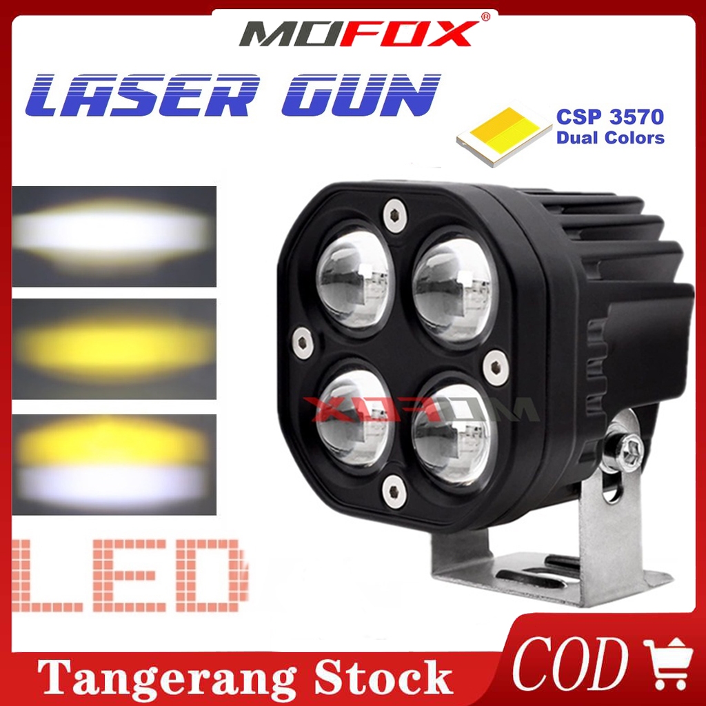 Stok Lokal & D4 UpgradedMOFOX Lampu Tembak Sorot Laser Gun LED D2 Lampu Tembak Sorot Laser Gun Putih