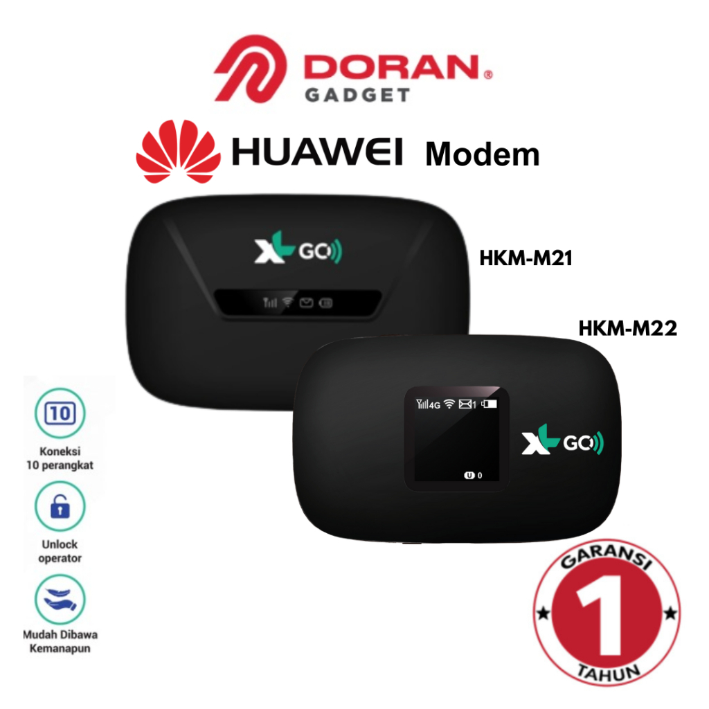 Huawei HKM-M22XL Modem Mifi Wifi Portable XL GO IZI Unlock Free Kuota  Garansi 1 Tahun