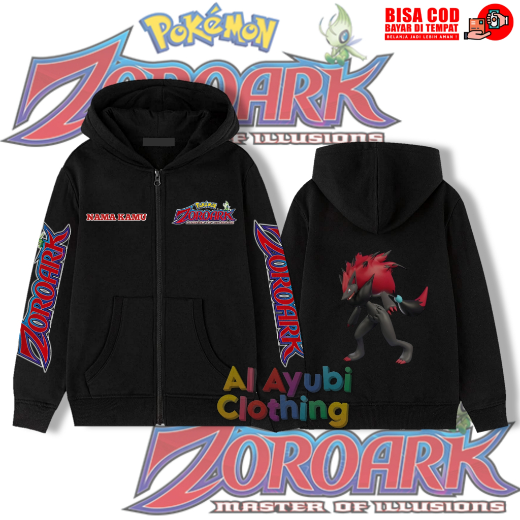 Hoodie Zipper Anak Pokemon Zoroark / Jaket Zipper Anak Zoroark Pokemon