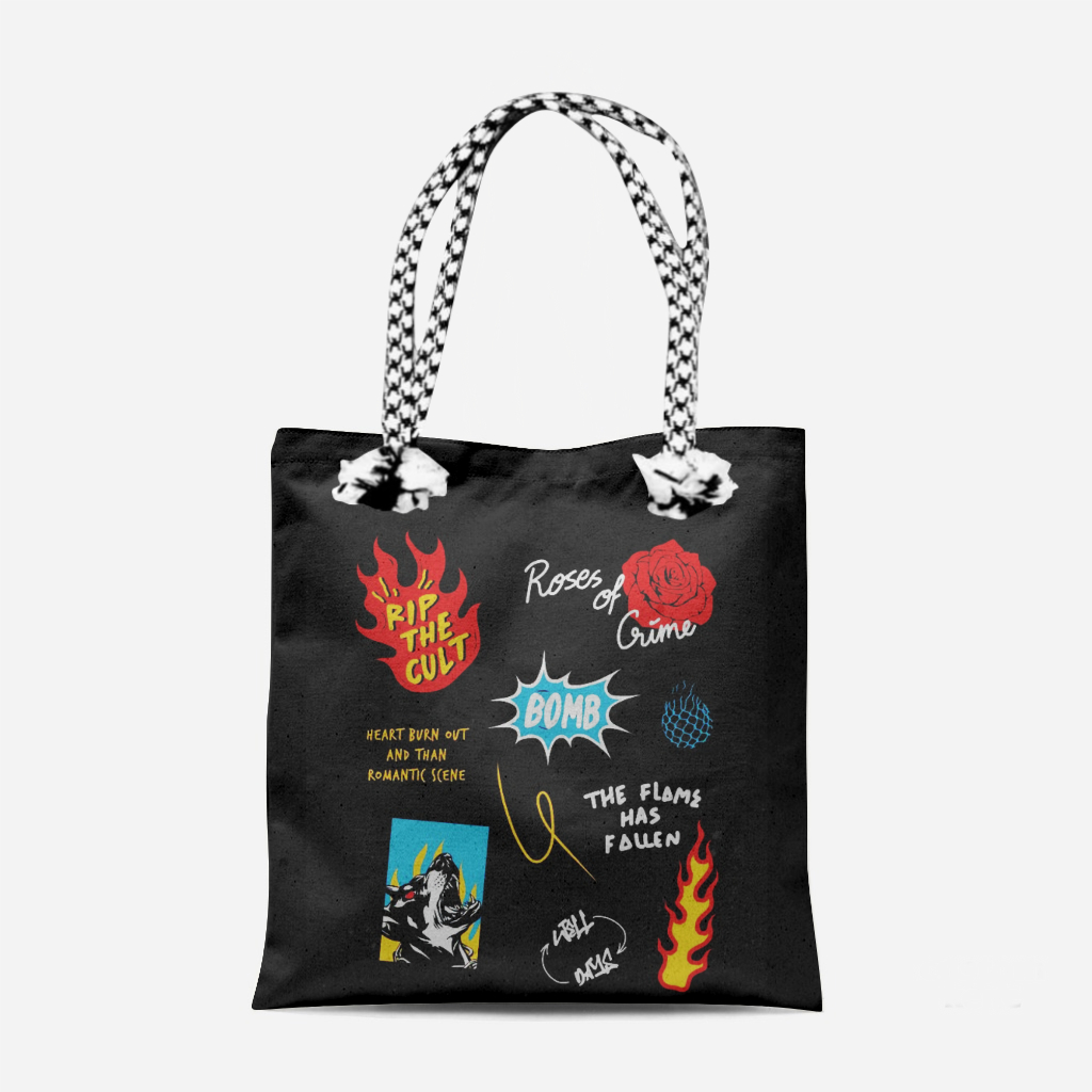 Tote bag - Tas Wanita Motif Streetwear Printing pas untuk jalan,belanja,sekolah,ngaji