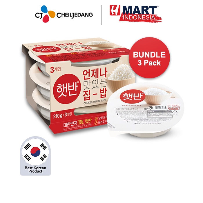 

Terlaris CJ Hetbahn Cooked White Rice Nasi Putih Instan Korea 21g Bundle 3 Pack murah