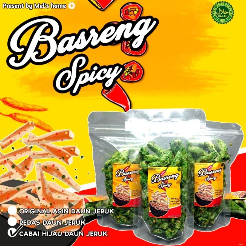 

Basreng Pedas Cabai Hijau Daun Jeruk Kemasan 100gram