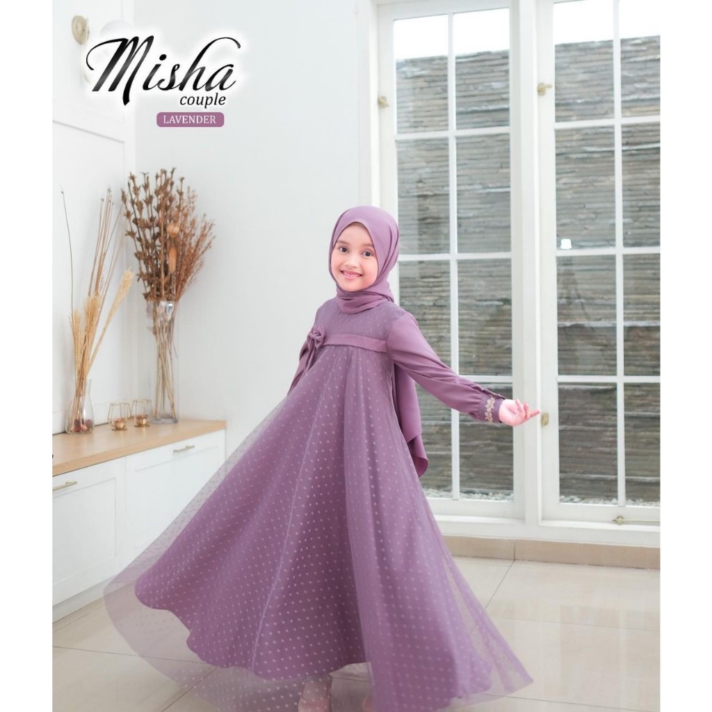 MISHA / GAMIS ANAK / BAJU PESTA / FREE HIJAB