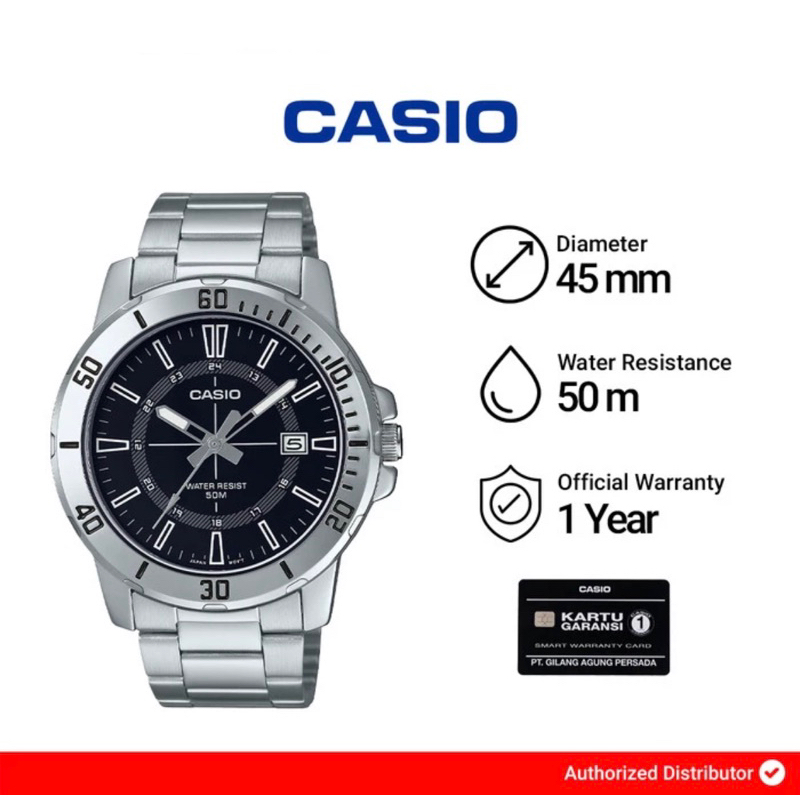 Jam Tangan Pria Casio MTP-VD01D-1CVUDF / MTP-VD01D-1C Original