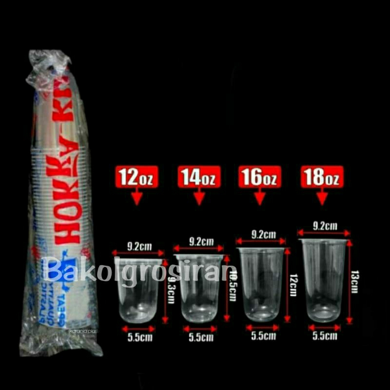 Gelas Cup Oval Hokkaku ( 12oz,, 14oz, 16oz, 18oz )