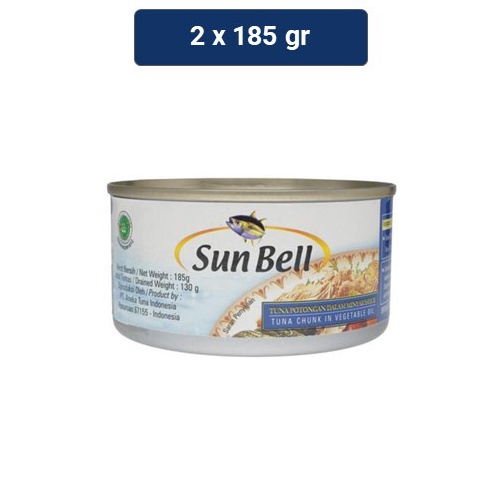 

Bisa COD Sun Bell Tuna Chunk In Vegetable Oil 2 x 185 gr
